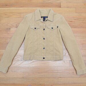 Y2K Vintage Abercrombie & Fitch Tan Womens Corduroy Trucker Jacket Size S